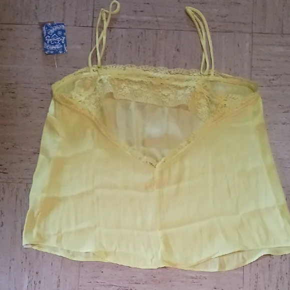Free People Yellow Lace Trim Cami Top - Picture 4 of 6